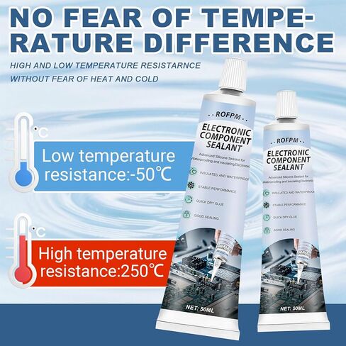 Electronics Silicone Sealant 100ml, Clear Conformal Coating for Electronic Waterproof Silicone Adhesive, Fast Drying Glue for Circuit Boards, Appliance Control Boards, LED Lamps(1.69floz*2) in Kuwait