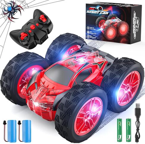 سيارة التحكم عن بُعد للأطفال ، ألعاب RC Stunt Cars للأولاد الذين تتراوح أعمارهم بين 4-7 مع نمط رائع على الوجهين وفلاش LED ، 1:24 لعبة لعبة هواية سيارة سباق هدية ل 3 4 5 6 7 8 in Kuwait