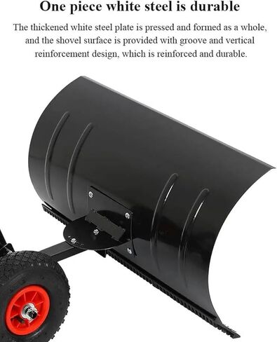 ELEFOCUS Snow Shovel with Wheels, Heavy-Duty Rolling Snow Pusher with Extendable Handle, Rolling Manual Snow Shovel(L) in Saudi Arabia