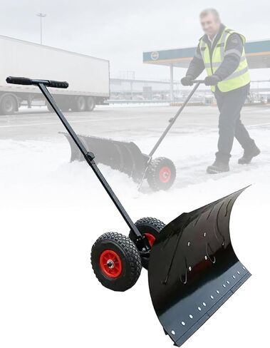 ELEFOCUS Heavy Duty Snow Shovel with Adjustable Height Handle and Directional Blade for Driveways and Path Clearing(75x35cm/29x14in) in Saudi Arabia