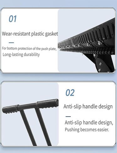 مجرفة دافعة للثلج قابلة للتعديل مع عجلات من ELEFOCUS - تصميم بمقبض مزدوج لإزالة الثلج على الممرات وممرات الباحات (مقبض مزدوج) in Kuwait