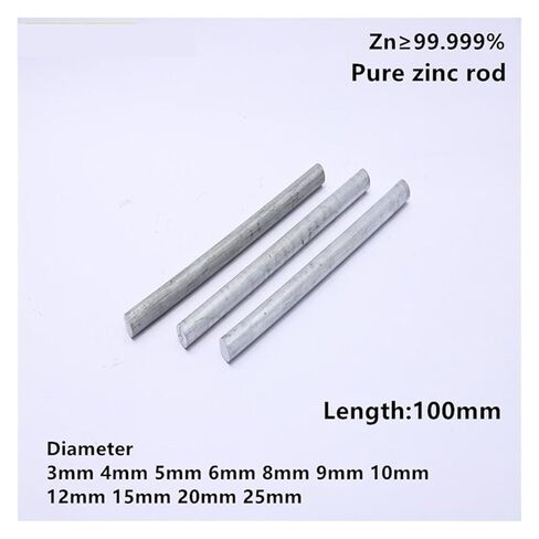 Zinc Rods High Purity Zn≥99.999% Zinc Rod Diameter 3-25mm Zn Ingot Round Bar Anode Electroplating DIY(Diameter 3.0mm) in Saudi Arabia
