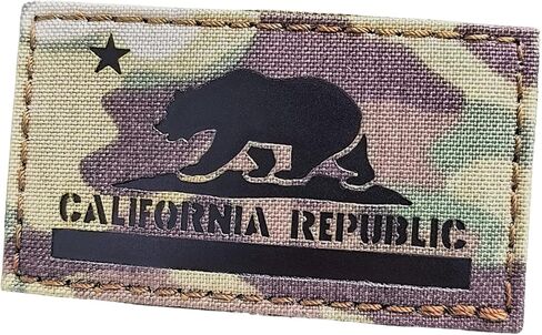 Infrared IR California Republic State Flag 3.5x2 IFF Tactical Morale Touch Fastener Patch (Multicam) in Kuwait