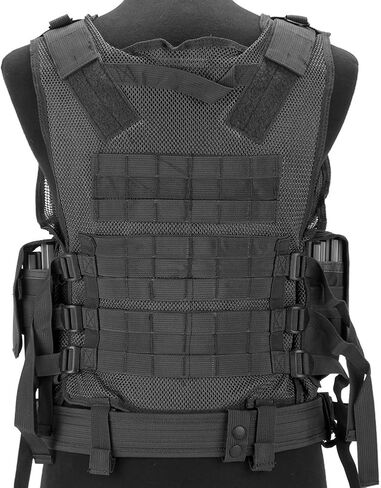 Evike - Matrix Special Force Cross Draw Tactical Vest w/Built in Holster & Mag Pouches (Color: Black) - (PID: 28491) in Kuwait