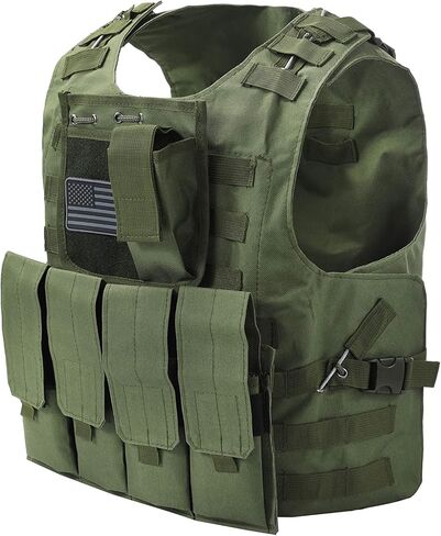 سترة Airsoft التكتيكية مع رقعة العلم الأمريكي Molle PALS و4 أكياس ماج in Kuwait