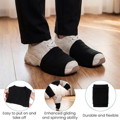 4 Pair Dance Socks Over Shoes, Dance Shoe Covers Black Dances Socks for Women Ballet Dancers, Easy Pivoting and Sliding on Sticky Indoor Dances Floors in Saudi Arabia