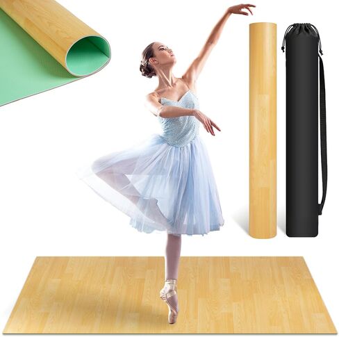 Portable Dance Floor 4ftx6ft,Marley Dance Floor 0.18in Thick,Non-Slip Ballet Practice Floor Mat, Marley Dance Flooring for Ballet Jazz,Pop （4.5mm） in Kuwait