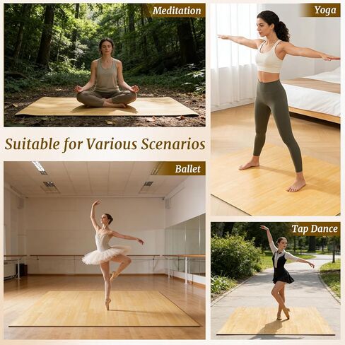 Portable Dance Floor 4ftx6ft,Marley Dance Floor 0.18in Thick,Non-Slip Ballet Practice Floor Mat, Marley Dance Flooring for Ballet Jazz,Pop （4.5mm） in Kuwait