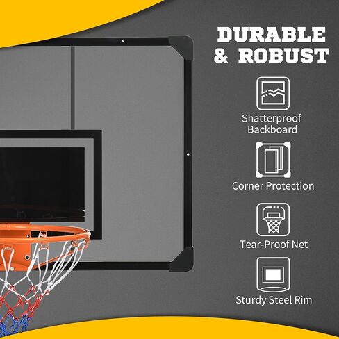 Mini Basketball Hoop Wall Mounted 45x29 Shatterproof Backboard Durable Reinforced Rim Material and Secure Assembly System in Saudi Arabia