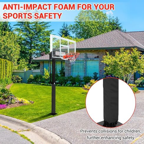 Adjustable 8-10ft In-Ground Basketball Hoop – 55" Tempered Glass Backboard – Rust-Resistant, Stable Outdoor Goal System – Perfect for Backyard, Driveway, or Court in Kuwait