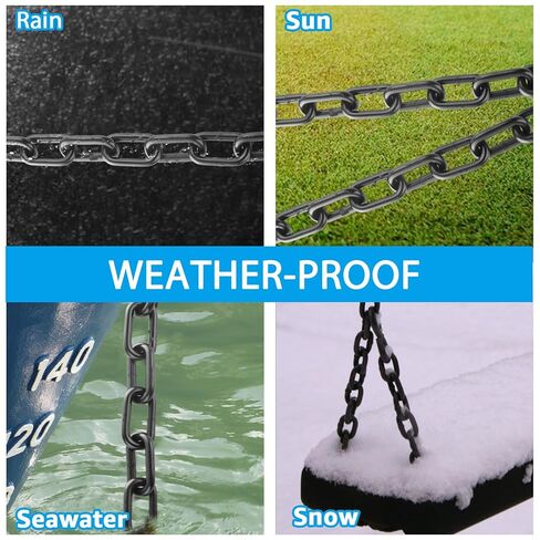 1/3'' x 16.4 Ft Long Black Chain for Hanging, Carbon Steel Heavy Duty Black Chain Link Porch Swing Chain Decorative Chain for Fence, Hanging, Security Lock Chain in Saudi Arabia