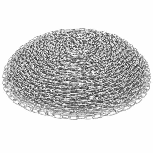Houseables Chain Link, Small Chain, Galvanized Steel Metal, for Hanging, Hanging Plants, Bird Feeder, Picture, Light Duty, Stained Glass, Hobby, Lamp, Planters, Fixture, Basket, Pot, Ceiling, 50 Feet in Kuwait