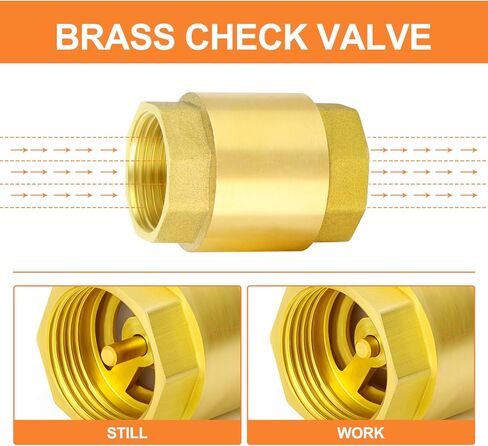 GASHER 2PCS Brass Check Valve 1" Female Thread, Backflow Prevention, One Way Check Valves(new) in Saudi Arabia
