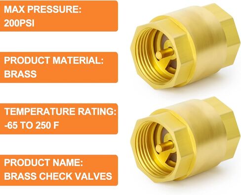 GASHER 2PCS Brass Check Valve 1" Female Thread, Backflow Prevention, One Way Check Valves(new) in Saudi Arabia