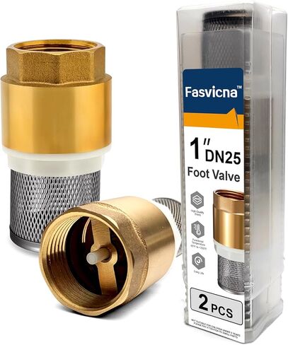 2 حزمة 1 "DN25 صمام قدم نحاسي مع مصفاة، صمام فحص في اتجاه واحد، مانع التدفق الخلفي لمضخة المياه، الري، أنظمة الآبار والمستنقع in Kuwait