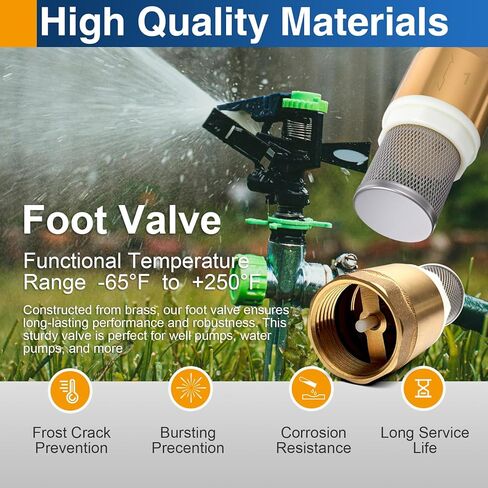 2 حزمة 1 "DN25 صمام قدم نحاسي مع مصفاة، صمام فحص في اتجاه واحد، مانع التدفق الخلفي لمضخة المياه، الري، أنظمة الآبار والمستنقع in Kuwait