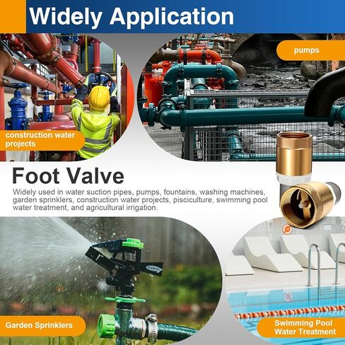 2 حزمة 1 "DN25 صمام قدم نحاسي مع مصفاة، صمام فحص في اتجاه واحد، مانع التدفق الخلفي لمضخة المياه، الري، أنظمة الآبار والمستنقع in Kuwait