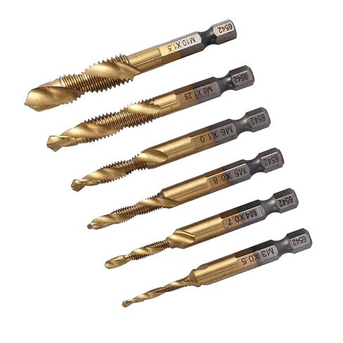 6Pcs Metric Combination Drill Tap Bit Kit M3 M4 M5 M6 M8 M10 in Saudi Arabia