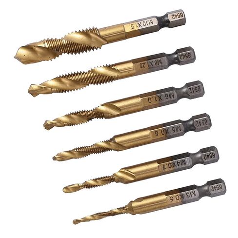6Pcs Metric Combination Drill Tap Bit Kit M3 M4 M5 M6 M8 M10 in Saudi Arabia
