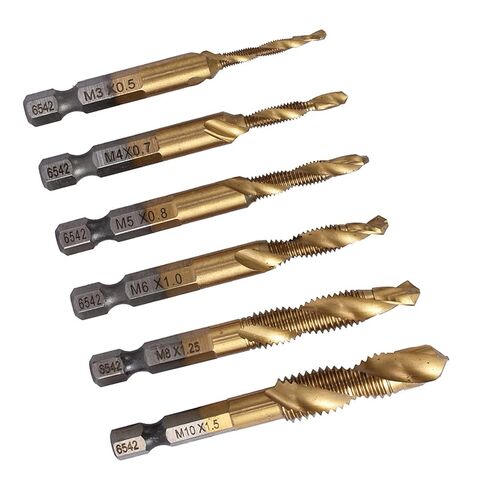 6Pcs Metric Combination Drill Tap Bit Kit M3 M4 M5 M6 M8 M10 in Saudi Arabia