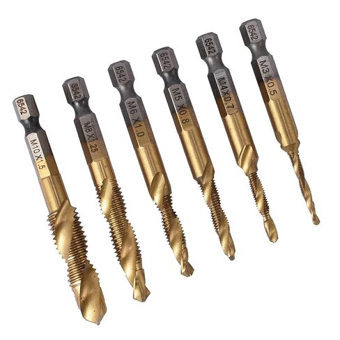 6Pcs Metric Combination Drill Tap Bit Kit M3 M4 M5 M6 M8 M10 in Saudi Arabia