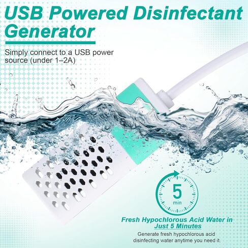 قطعتان من مولد هيبوكلوريت الصوديوم مع صندوق واحد من شرائط اختبار الكلور، وصانع محلل كهربائي للمياه للتنظيف والتطهير وإزالة الروائح الكريهة في المنزل أو المطبخ in Kuwait