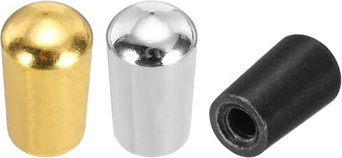 MECCANIXITY 3Pcs 3 Way Guitar Toggle Switch Tip, M3.5 Brass Threaded Toggle Pickup Switch Knob Tip for LP Electric Guitar Replacement Parts, Black/Silver/Gold in Saudi Arabia