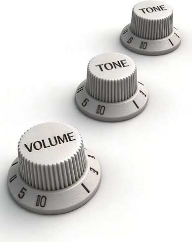 مقابض التحكم في جيتار الجيتار الكهربائي 18 خطًا، حجم جيتار كهربائي قطعة واحدة ومقابض نغمتين، مقابض جرس بلاستيكية علوية 6 مم للجيتار الكهربائي ST/SQ، أبيض وأسود مع شخصيات ذهبية (أسود) in Kuwait