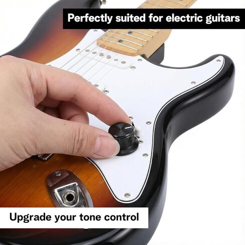 2 قطعة مقبض الجهد الألومنيوم ، 1/4 "D مقبض رمح العالمي الأسود الغيتار حجم المقابض مع مجموعة المسمار للجيتار/باس/AMPS/Preamps in Kuwait