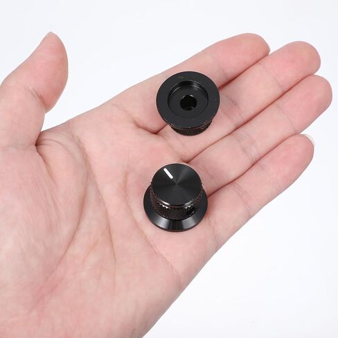 2 قطعة مقبض الجهد الألومنيوم ، 1/4 "D مقبض رمح العالمي الأسود الغيتار حجم المقابض مع مجموعة المسمار للجيتار/باس/AMPS/Preamps in Kuwait