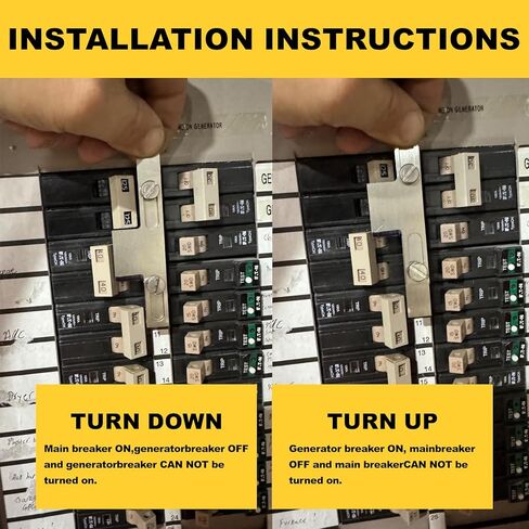 طقم تعشيق المولد متوافق مع مطرقة Eaton Cutler وعداد Homeline Square D الرئيسي 150 أو 200 أمبير، قواطع رئيسية ومولدات مجاورة، للاستخدام الآمن للطاقة المحمولة أثناء انقطاع التيار الكهربائي in Kuwait