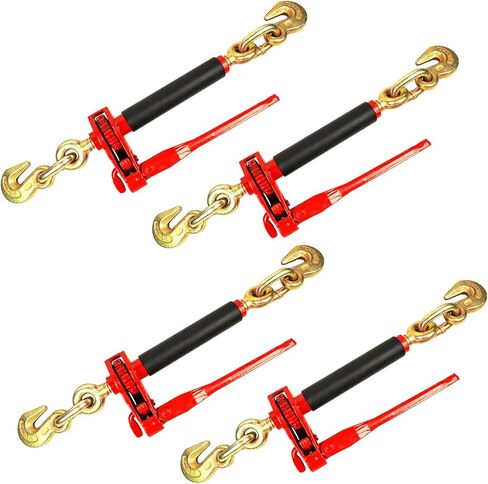 ENJ 4 Pack Folding Handle Load Binder with 2 Grab Hooks, for 5/16-3/8 Grade 70 Transport Chain, Load Binder with 19,000 Pound Working Load Limit in Kuwait