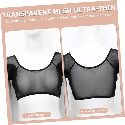 Hemoton Underarm Sweat Vest for Women Sweatproof Shirt with Cotton Sweat Pads Breathable Transparent Mesh Leakproof Underwear for Daily Use in Saudi Arabia