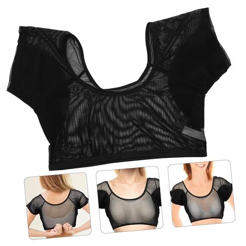 Hemoton Underarm Sweat Vest for Women Sweatproof Shirt with Cotton Sweat Pads Breathable Transparent Mesh Leakproof Underwear for Daily Use in Saudi Arabia
