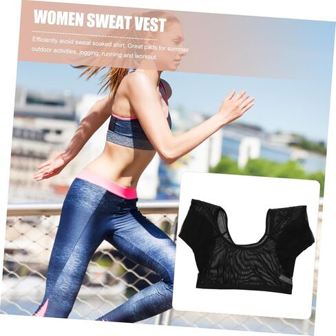 Hemoton Underarm Sweat Vest for Women Sweatproof Shirt with Cotton Sweat Pads Breathable Transparent Mesh Leakproof Underwear for Daily Use in Saudi Arabia