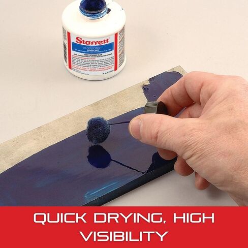 Starrett Kleenscribe Layout Dye - Quick-Drying Dye for Clean, Dry Metal Surfaces - 4 oz Plastic Bottle, Deep Blue - 1610-4 in Saudi Arabia