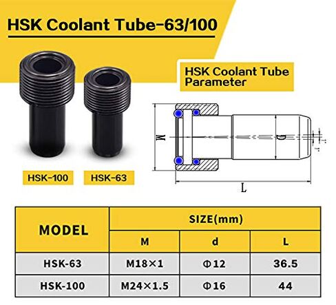 الأسهم الأمريكية HSK100 أنبوب أنبوب التبريد 10 قطعة مع صامولة دوارة على شكل حرف O لحاملي الأدوات HSK100 in Saudi Arabia