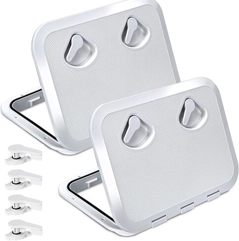 2 قطعة فتحة الوصول إلى سطح السفينة البحرية 17.3 بوصة × 12.4 بوصة فتحة وغطاء قارب مستطيل أسود، أغطية فتحة سطح القارب in Kuwait