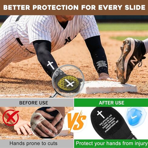 مجموعة قفاز كريستيان منزلق وأكمام للذراع للمراهقين بعمر 13+، قفاز منزلق للبيسبول الديني يمكن استخدامه بكلتا اليدين مع معدات حماية لليد والذراع in Kuwait