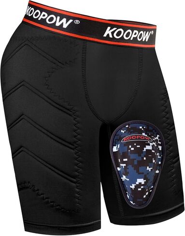 KOOPOW Youth Boys Padded Compression Sliding Shorts Pants with Soft Protective Athletic Cup & Pocket, Baseball Slider Underwear for Kids, Baseball, Football, Lacrosse in Kuwait