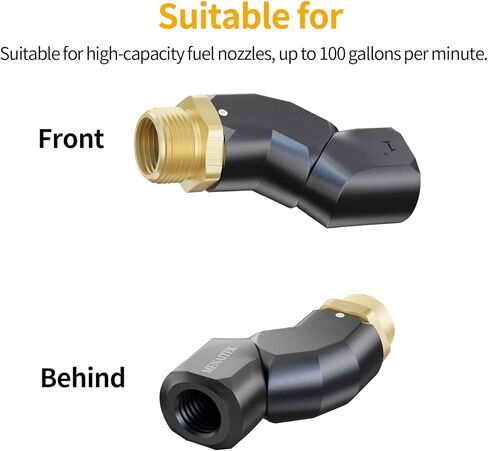 Fuel Nozzle Swivel, Multi Plane 360° Rotating Fuel Tank Fuel hose Swivel Connector,1" Dual NPT Threads Fuel Transfer Swivel for Fuel Pump Hose Nozzle Black in Kuwait