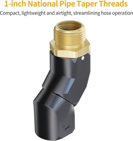 Fuel Nozzle Swivel, Multi Plane 360° Rotating Fuel Tank Fuel hose Swivel Connector,1" Dual NPT Threads Fuel Transfer Swivel for Fuel Pump Hose Nozzle Black in Kuwait