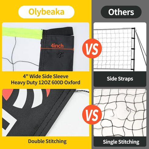 32ft Portable Outdoor Volleyball Net Set for Backyard Beach with Adjustable Poles, Durable, Soft PU Volleyball & Pump, Carry Bag - Easy Set Up & Durable in Kuwait