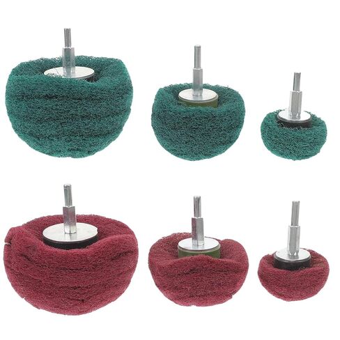 Luxshiny 6pcs Mushroom-Shaped Buffing Wheel Polishing Heads 6mm Shaft Metal Polishing Buffer Kit for Car Repair and Stainless Steel Finishing with Red and Emerald Fiber Pads in Saudi Arabia