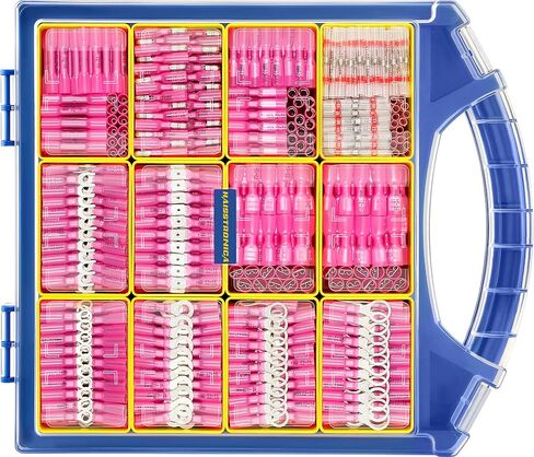 haisstronica 620PCS Marine Grade Heat Shrink Wire Butt Connectors kit,22-10 AWG Tinned Red Copper Electrical Wire Connectors,Ring Fork Spade Butt Splice(3Colors/24Size) in Kuwait