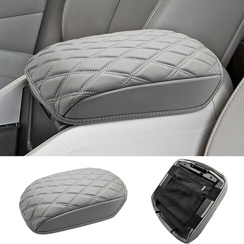 Center Console Cover for 2009-2015 Honda Pilot Accessories, PU Leather Car Armrest Protector, Anti-Scratch (Black) in Kuwait