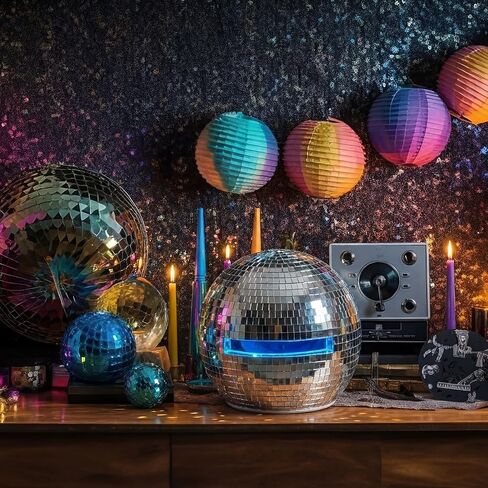 Sabary Disco Ball Helmet Adult Glitter Glass Hat Novelty Punk Disco Ball Costume Cosplay for Nightclubs Parties Bar Djs Stage(Silver,11.81 Inch) in Saudi Arabia