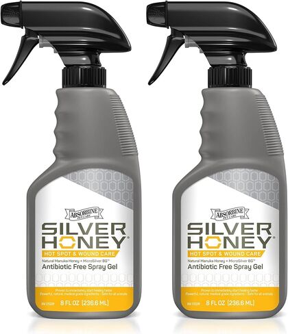 Absorbine Silver Honey Hot Spot & Wound Care Spray Gel 8oz Bottle, Manuka Honey & MicroSilver BG, Medicated for Dogs, Cats, Small Animals in Kuwait