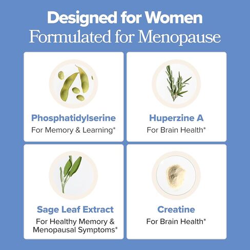كبسولات مينو لصحة الدماغ + دعم الذاكرة - دعم يومي للأداء المعرفي والتركيز والشيخوخة الصحية للدماغ - مع الفوسفاتيديل سيرين والكرياتين وأوراق المريمية وهوبرزين أ - 30 وجبة in Kuwait
