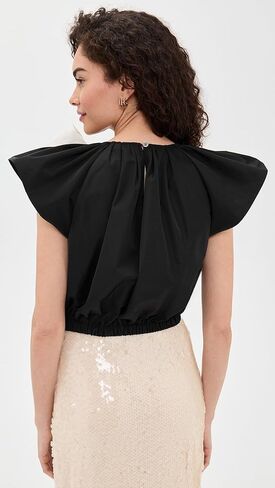 Sea Women's Laurie Solid Flutter Sleeve Top in Kuwait
